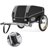 Merkloos Fahrradanhänger Fahrradkarren Lastenanhänger - Stoßdämpfer - 120 Liter - 40 kg - Klappbar