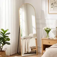 Merkloos Standspiegel Ganzkörperspiegel Wandspiegel - 150 x 50 cm - Aluminiumrahmen - Schwarz - Für Schlafzimmer und Badezimmer