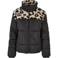 Urban Classics TB5439 - Ladies AOP Sherpa Mixed Puffer Jacket black/sandleo XL