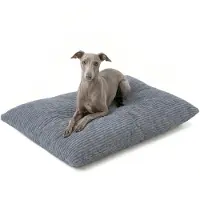 4L Textil MOLLY Hundekissen aus Cord, wendbares Hundebett, abnehmbarer waschbarer Bezug, für kleine Hunde und Katzen, 60x50 cm, Dunkelgrau