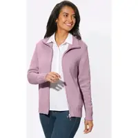 Casual Looks Strickjacke WITT "Strickjacke Strickjacke mit 2-Wege-Reißverschluss", Damen, Gr. 44, rosa (altrosé), Sportlich, gerade, Strickjacken Strickjacke