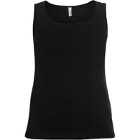 Sheego Shirttop "Tanktop Tanktop in Rippqualität", Damen, Gr. 44, schwarz, Basic, Rundhals, Tops Shirttop