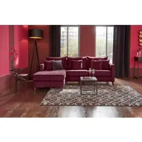 Home affaire Ecksofa "Renesse L-Form", rot, B:234cm H:90cm T:160cm, Samtvelours 100% Polyester;Luxus-Microfaser ALTARA NUBUCK (100% Polyester), Sofas, Ecksofa, lose Kissen, Keder an Sitzkissen