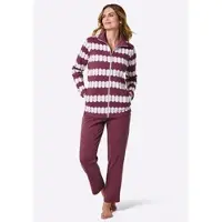 Witt Hausanzug "Hausanzug Hausanzug", Damen, Gr. 40/42, bordeaux, ecru, bedruckt, Sportlich, Homewear-Sets Hausanzug