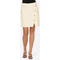 HEINE Jeansrock "Rock Webrock mit Zierknopfleiste", Damen, Gr. 36, beige (champagner), Web, Stoff, , Modisch, Röcke Jeansrock