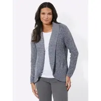 Sieh an! Strickjacke in rauchblau-ecru-meliert | Gr.: 42