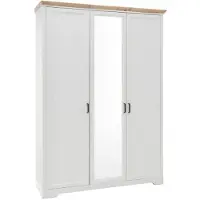 Schlafkontor Kleiderschrank JASMIN mit 3 Türen Pinie weiß Nachbildung 164x64x220 cm