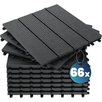 Casaria WPC Fliesen 66er-Set Klassik Anthrazit - 30x30cm