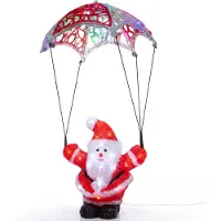 Deuba Weihnachtsdeko LED Acryl Figur Weihnachtsmann Außen Innen 60cm Groß Weihnachten Nikolaus Beleuchtet Deko Figuren Weihnachtsbeleuchtung Kaltweiß