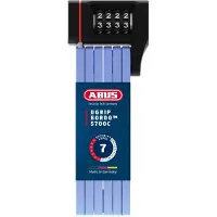 ABUS Faltschloss Bordo uGrip 5700C SH mit Halterung - Fahrradschloss mit Zahlencode und 5 mm starken Stäben - -Sicherheitslevel 7-80 cm - Blau