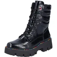 Rieker Damenschuhe Schnürstiefel Schwarz Freizeit