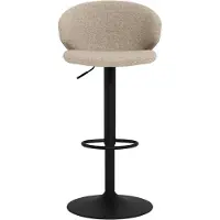 Actona Barhocker GROUP "Ella", beige, B:46cm H:107cm T:38cm, 100% Polyester, Hocker, Barhocker, Barhocker, Basel beige, Trompete Gestell matt schwarz rau, 2 Stk