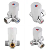 Markenlos Thermostatischer Messing G1/2 Mischventil für warmes und kaltes Wasser, ideal für den Haushalts- und Gewerbebereich