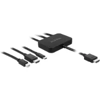 DeLOCK 85830, HDMI Typ A (Standard), HDMI + Mini DisplayPort + USB Type-C, Männlich, Männlich, Gerade, Gerade