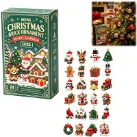 Generisch Xmas Mini Weihnachts-Baustein Adventskalender mit 3D No Brick Ornamenten 24 Ornamenten