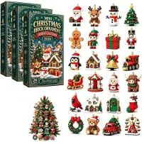 Generisch Adventskalender 2026 24 Stück 3D Mini Weihnachtsbausteine Aufhängen 3Sets Einheitsgröße 3 Sets