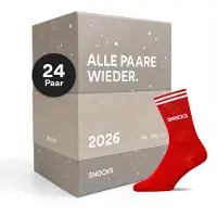Snocks Socken 2026 Damen und Herren 24 Paar 24 TÜRCHEN 24 PAAR SOCKEN 47-50 1x Adventskalender 2026