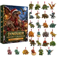 Generisch Dinosaurier Adventskalender 2026 24 Tage Weihnachten Countdown grün