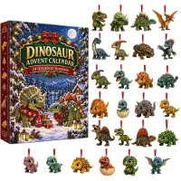 Generisch Dinosaurier Adventskalender 2026 24 Tage Weihnachten Countdown Red3 Rot3