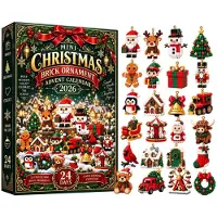 Generisch 3D 24-Tage Weihnachts Brick Ornament Adventskalender 24 Bausets Zum Hängen Einheitsgröße F