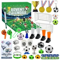 Generisch Adventskalender-Set für Teenager mit 24 Tagen Fußball-Zubehör Bauen als spannendes Green 33x25cm