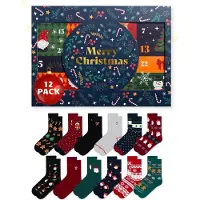 Soxo Adventskalender Lustige Weihnachtssocken Herren und Damen 40-45