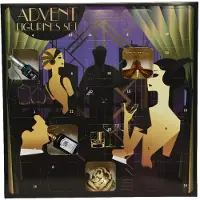 Kaemingk Adventskalender mit Christbaumschmuck 38x38x55 mm Glas Weihnachtskugeln Goldene Zwanziger schwarz