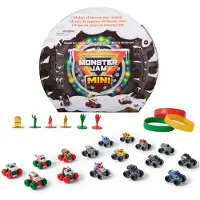 Monster Jam Mini Adventskalender Weihnachten 24 Tage Mini Trucks und Zubehör 1 87 Maßstab Kinder Spielzeug für Jungen und Mädchen ab 3 Jahren