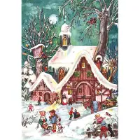 Richard Sellmer Verlag Nostalgischer Adventskalender mit Bildern und Glitzer für Kinder und Erwachsene Winterliches Treiben