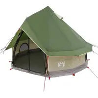 Yiwydaa Tipi Zelt 4 Personen Grün Polyester und Stahl