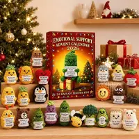 Generisch 3D Emotionaler Unterstützungs-Adventskalender 2026 24 einzigartige Werkzeuge für psychisches Wohlbefinden für Weihnachtsstimmung Besonderes Geschenk