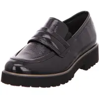 Semler Elena Knautsch-Lack Damenschuhe Halbschuhe Slipper Schwarz Freizeit, Schuhgröße:EUR 38 | UK 5