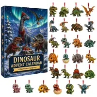 Generisch Dinosaurier Adventskalender 2026 24 Tage Weihnachten Countdown Blau