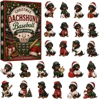 Generisch Dackel Adventskalender 2026 Baseball Hunde Adventskalender A