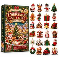 Generisch 3D 24-Tage Weihnachts Brick Ornament Adventskalender 24 Bausets Zum Hängen Einheitsgröße P