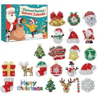 Generisch Adventskalender 2026 zum Selberbasteln 24 Stück Acryl Christbaumschmuck Classic Christmas