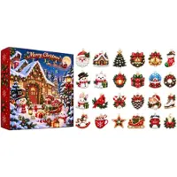 Generisch Adventskalender 2026 zum Selberbasteln 24 Stück Acryl Christbaumschmuck Glitter Resin