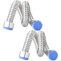 Markenlos Flexibler Wasserhahnanschluss 50 cm - Edelstahl - Anti-Burst Wasserrohr - Flexible Leitungen - Universeller Ersatz - Langlebig und Flexibel