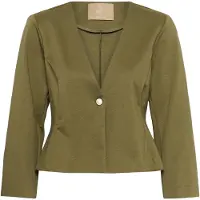 Culture Blusenblazer "Damen Blazer CUpiil", Damen, Gr. 44, grün (burnt olive), Obermaterial: 74% Polyester PES. 22% Viskose CV. 4% Elasthan EL., Blazer Blusenblazer