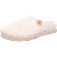 Rohde Damen Cord-Hausschuh mit Wechselfußbett aus Leder D.Meran 6818, Größe:38 EU, Farbe:Beige
