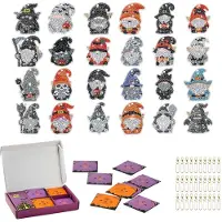 Generisch Halloween Adventskalender 24 Tage Gnomen-Schlüsselanhänger Gnome Anhänger Ornament Countdown