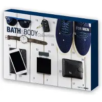 Itenga Adventskalender für Männer und Jungen gefüllt Bath und Body for Men abwechslungsreicher Kosmetik Inhalt für Körperpflege Hautpflege und Badespaß