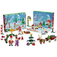 Plus plus 3973 Adventskalender Kreativ-Bausteine 24 Türchen + 1 Extra-Tür mit Überraschung für Kinder ab 5 Jahren Geniales Weihnachtsmanns Welt