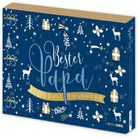 Itenga Adventskalender gefüllt mit 24 Überraschungen passend für Männer Frauen Mama Oma Opa Bester Papa blau gold