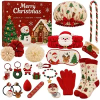 Generisch Weihnachts-Countdown-Kalender Santa Haarschmuck Accessoires Strümpfe