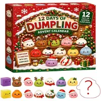 Generisch Adventskalender 2026 mit Squishy Niedlichen Dumpling Squishy Adventskalender I Beige