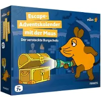 Franzis 67169 Escape Adventskalender mit der Maus Der versteckte Burgschatz 24 spannende Rätsel für die Adventszeit für Kinder ab 7 Jahren Schatzsteinchen