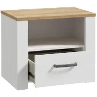 Forte Nachtkommode , weiß (riviera eiche, sibiu lärche hell), B:61,6cm H:52cm T:42cm, Spanplatte, Sideboards, Nachtkommode, B/H/T 61,6/52/42 cm, in 2 Dekoren erhältlich