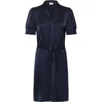 Saint tropez Midikleid SAINT TROPEZ "Damen Kleid PananSZ", Damen, Gr. L, N-Gr, blau (night sky), Obermaterial: 54% Polyester PES. 46% Viskose CV., Kleider Midikleid