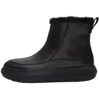FitFlop für Damen. ABR-090 iQ-ComFF Lederstiefel schwarz (37), Flach, Reißverschluss, Outdoor